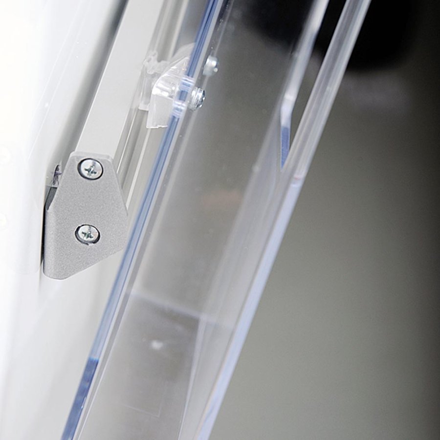 Brochureholder til v&aelig;g, aluliste med 3 stk. M65 akrylholdere