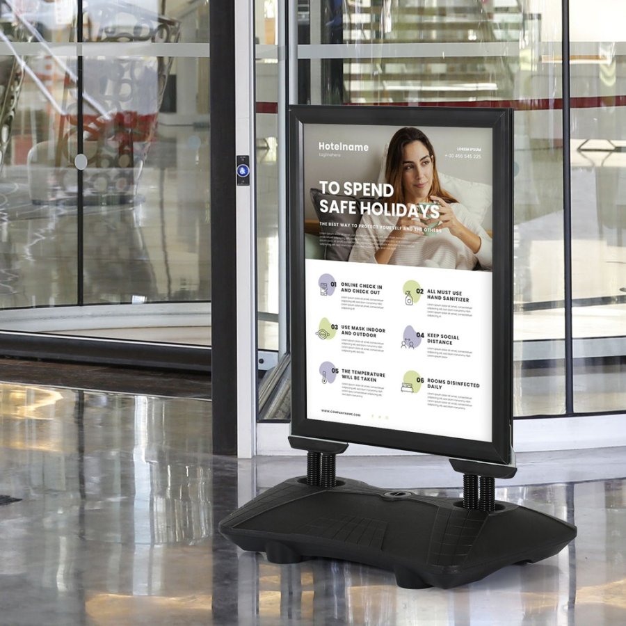 Wind-Sign Waterbase Pro Gadeskilt - sort - A1