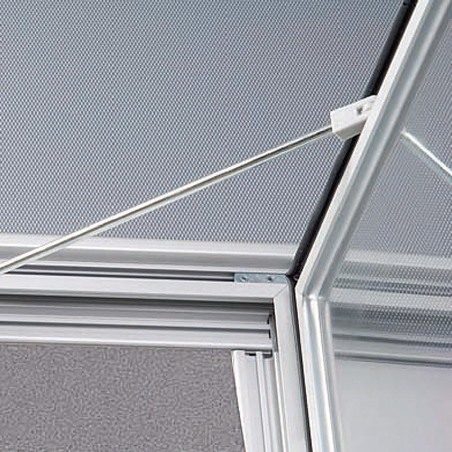 Udh&aelig;ngsskab/infoboks med l&aring;s og filt-bagplade, s&oslash;lv - 12xA4