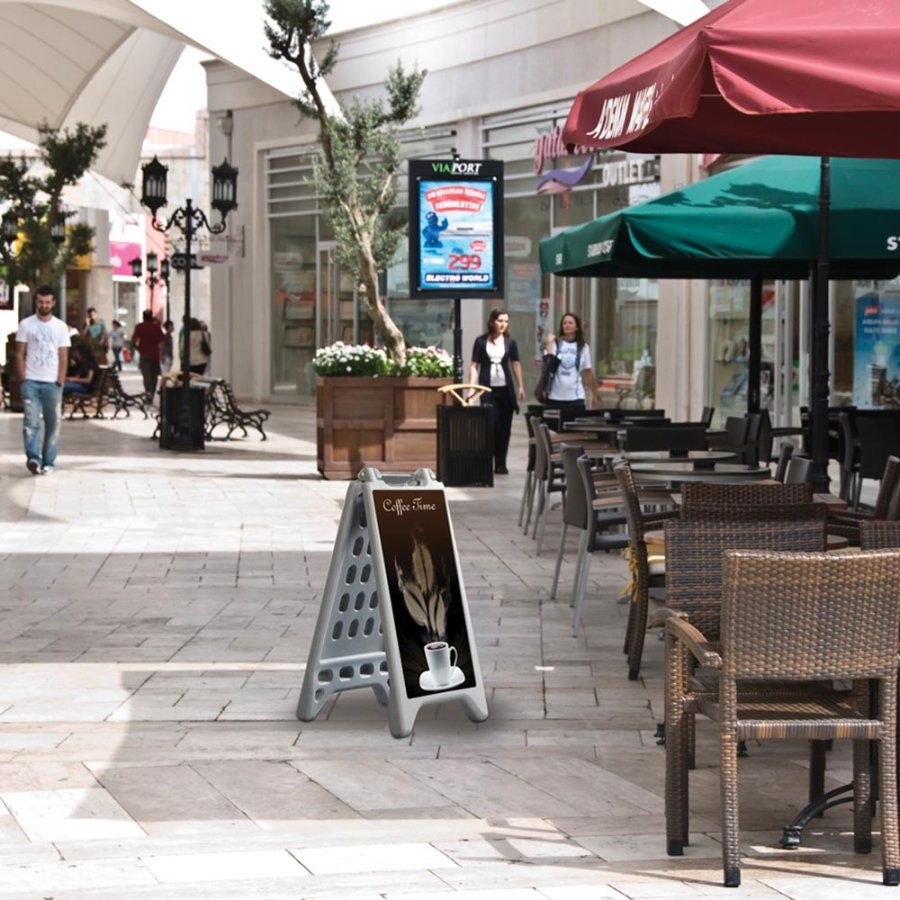 Vacu Display Gadeskilt A - s&oslash;lv