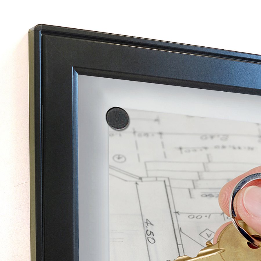 Infobox Magnetic, sort (RAL 9005), med l&aring;s, 4 x A4