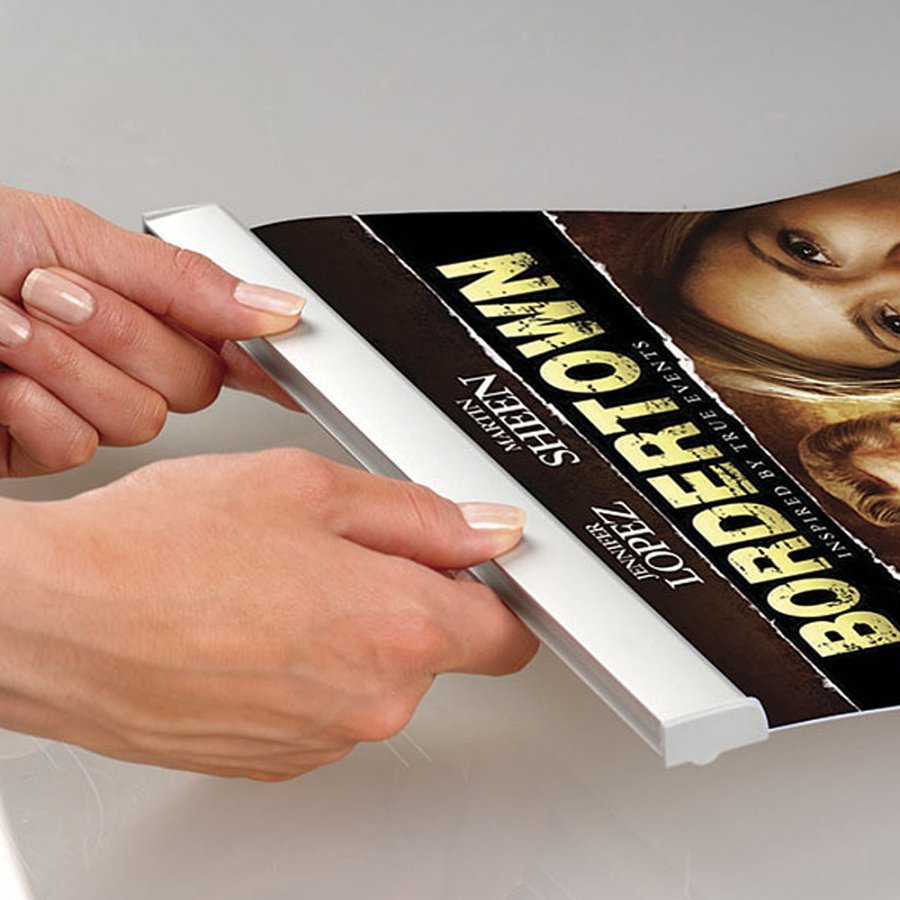 Plakatoph&aelig;ng, Poster Clamp Set, 25 mm aluminiumsprofil, 100 cm