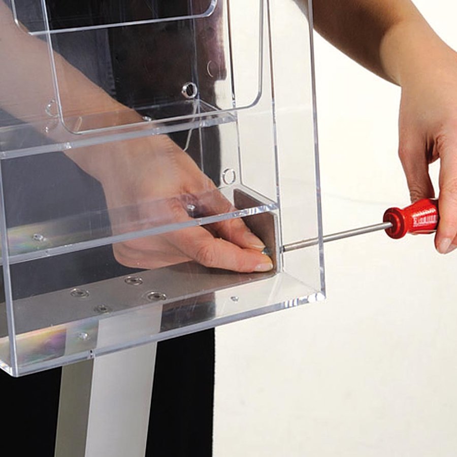 Pillar Brochurestander vertikal - 3xA4 - 21x29.7 cm