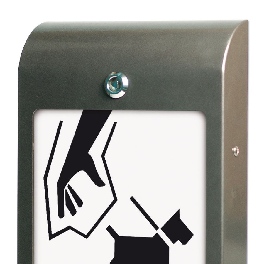 Hundepose dispenser med A4 infodisplay - gr&aring;