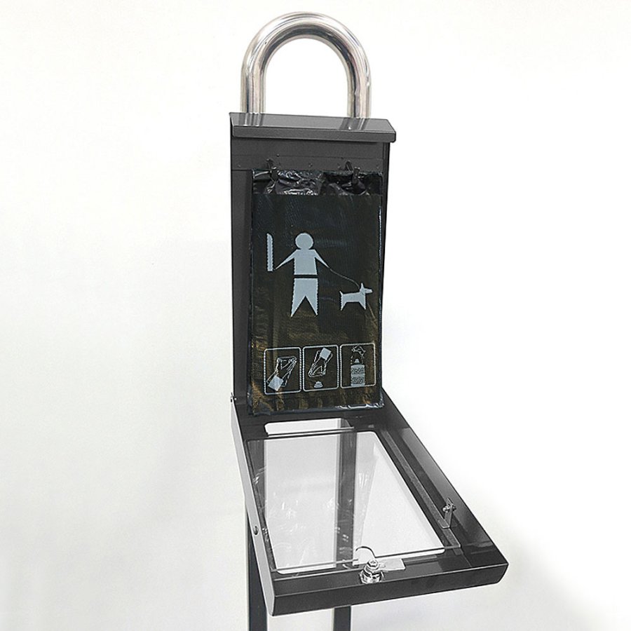 Hundepose dispenser med A4 infodisplay - gr&aring;