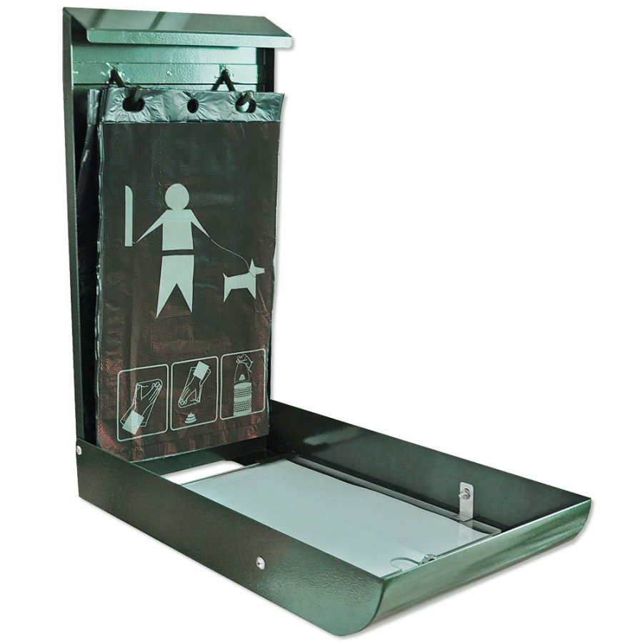 Hundepose dispenser med A4 infodisplay - gr&oslash;n