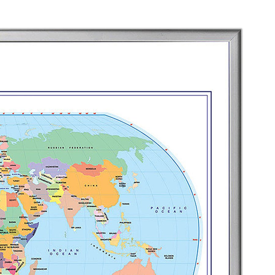 Whiteboard Tavle Med Verdenskort - 123x103 cm