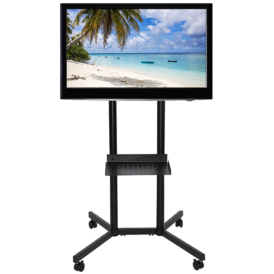 TV-stand Slimline med hylde, sort