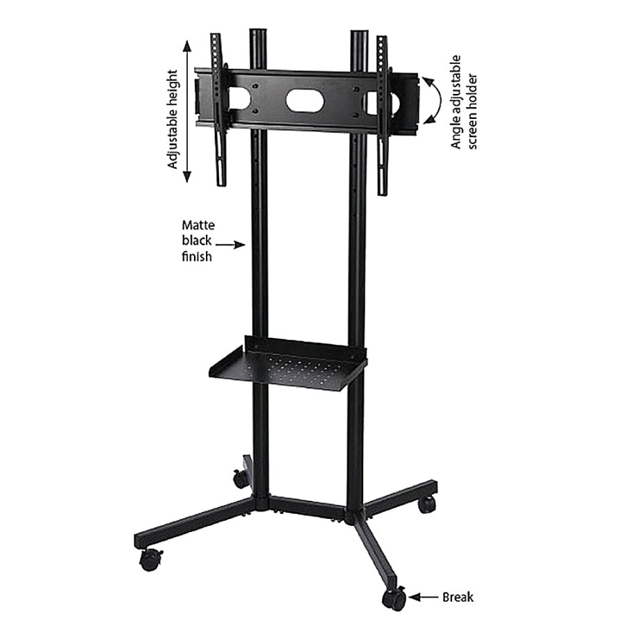 TV-stand Slimline med hylde, sort