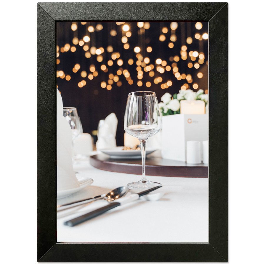 CROWN Klikramme med 33mm aluminium fladprofil, sort - 50x70 cm