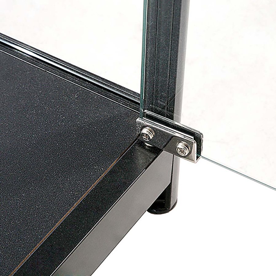 Vitrine glasskab - Showcase Tower Solo glasmontre med LED lys og l&aring;s - sort