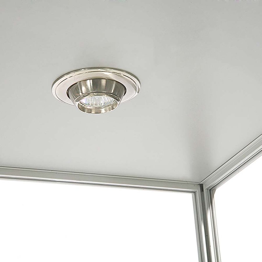 Vitrine glasskab - Showcase Tower Solo glasmontre med underskab, LED lys og l&aring;s - s&oslash;lv