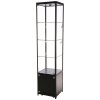 Vitrine, Showcase Tower Solo, Med LED Lys, l&aring;s og underskab, Sort #1