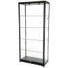 Vitrine glasskab - Showcase Tower Duo glasmontre med LED lys og l&aring;s - sort #1