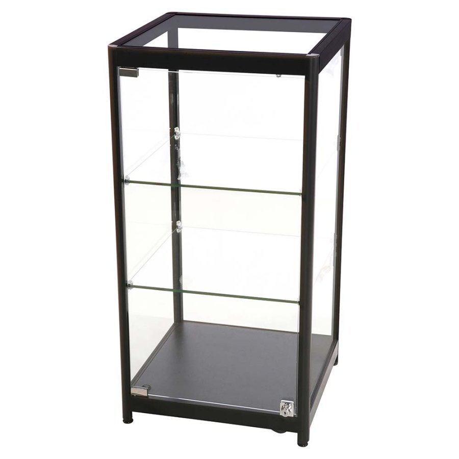 Vitrine glasskab - Showcase Counter Solo glasmontre med LED lys og l&aring;s � sort