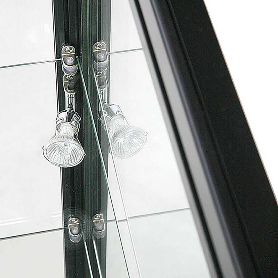 Vitrine glasskab - Showcase Counter Solo glasmontre med LED lys og l&aring;s � sort
