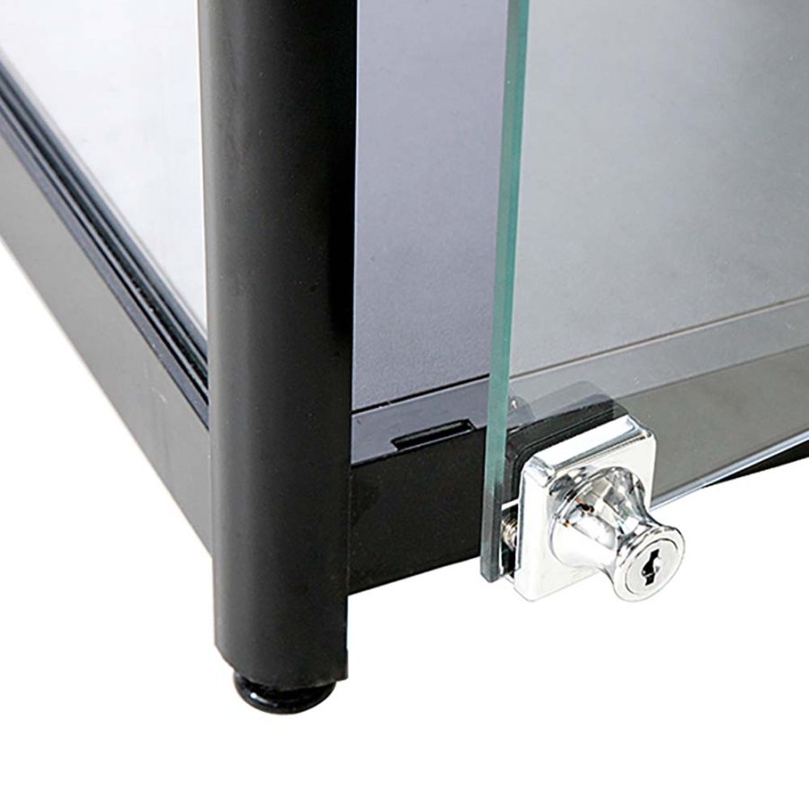 Vitrine glasskab - Showcase Counter Solo glasmontre med LED lys og l&aring;s � sort