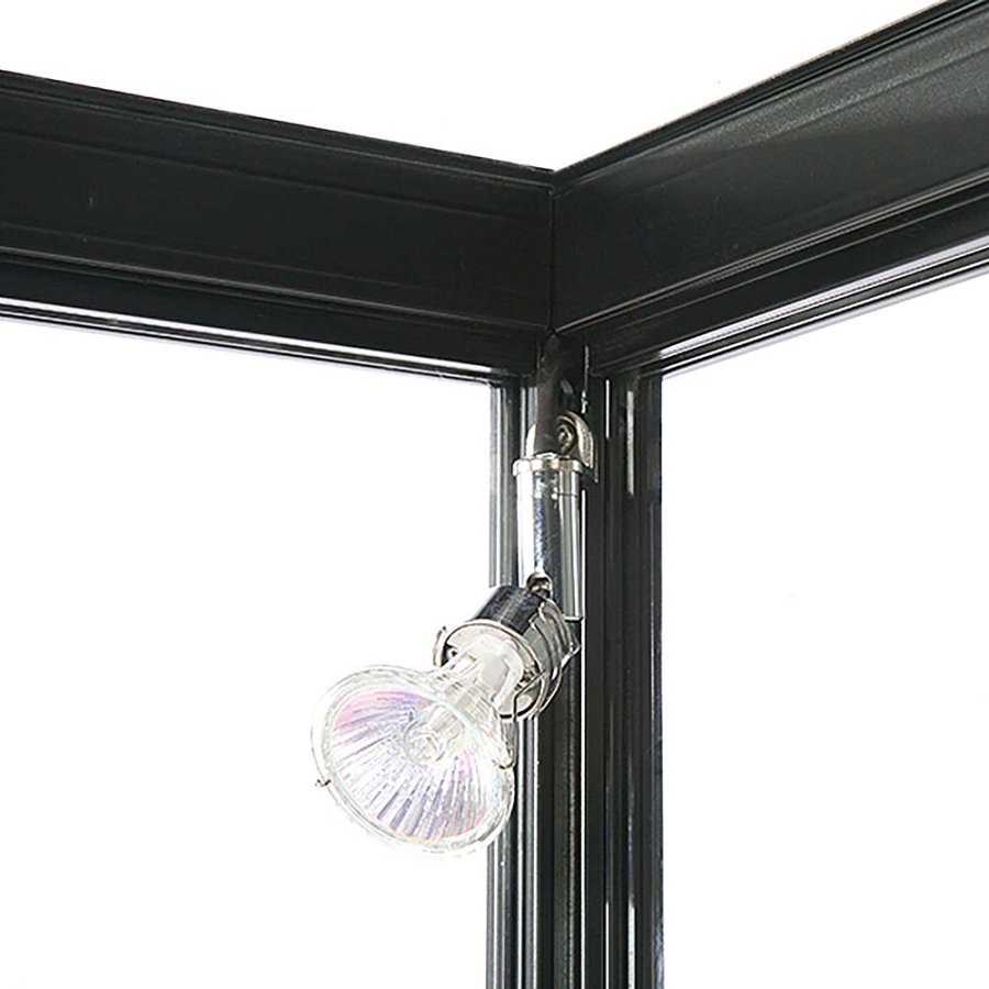 Vitrine, Showcase Counter Solo, LED Lys, m. l&aring;s, Sort