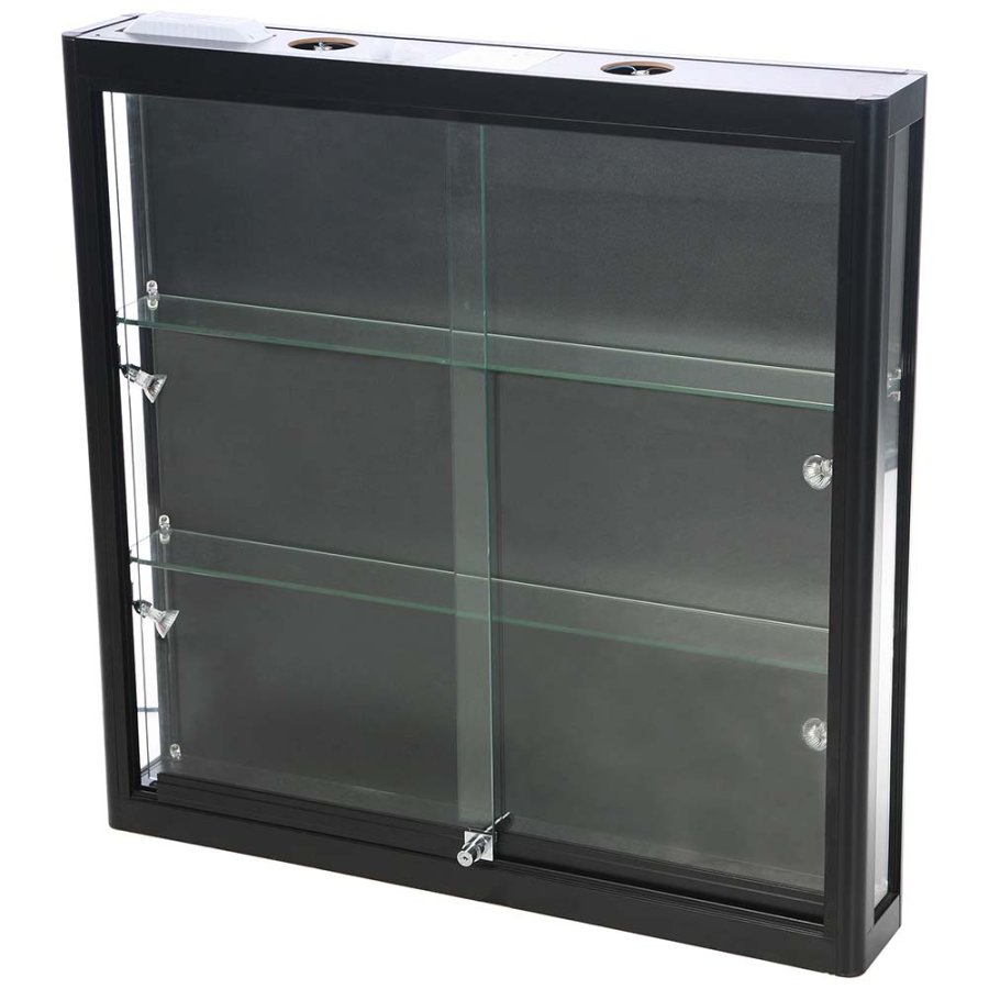 Vitrine, Showcase Wall Duo, LED Lys, m. l&aring;s, Sort