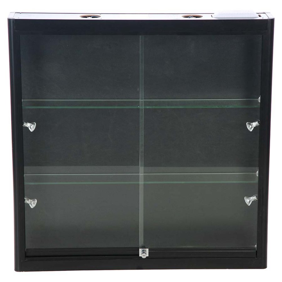 Vitrine, Showcase Wall Duo, LED Lys, m. l&aring;s, Sort