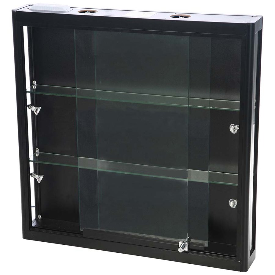 Vitrine, Showcase Wall Duo, LED Lys, m. l&aring;s, Sort