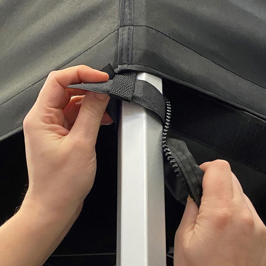 Side til Event Tent Lux, 3 x 3 m, sort, uden tryk