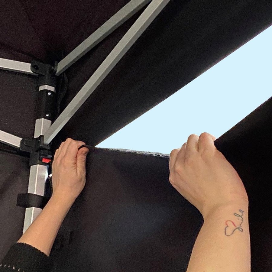 Side til Event Tent Lux, 3 x 3 m, sort, uden tryk