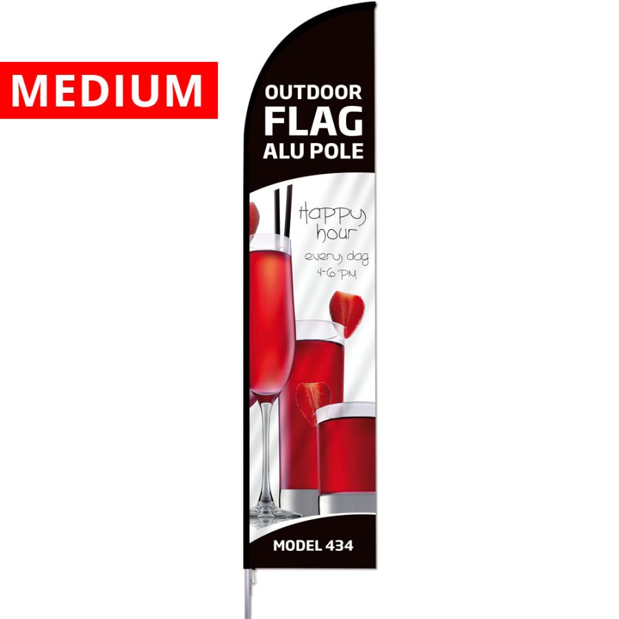 Beachflag, Outdoor Bow Flag, alustang, Medium (uden fod og flag)