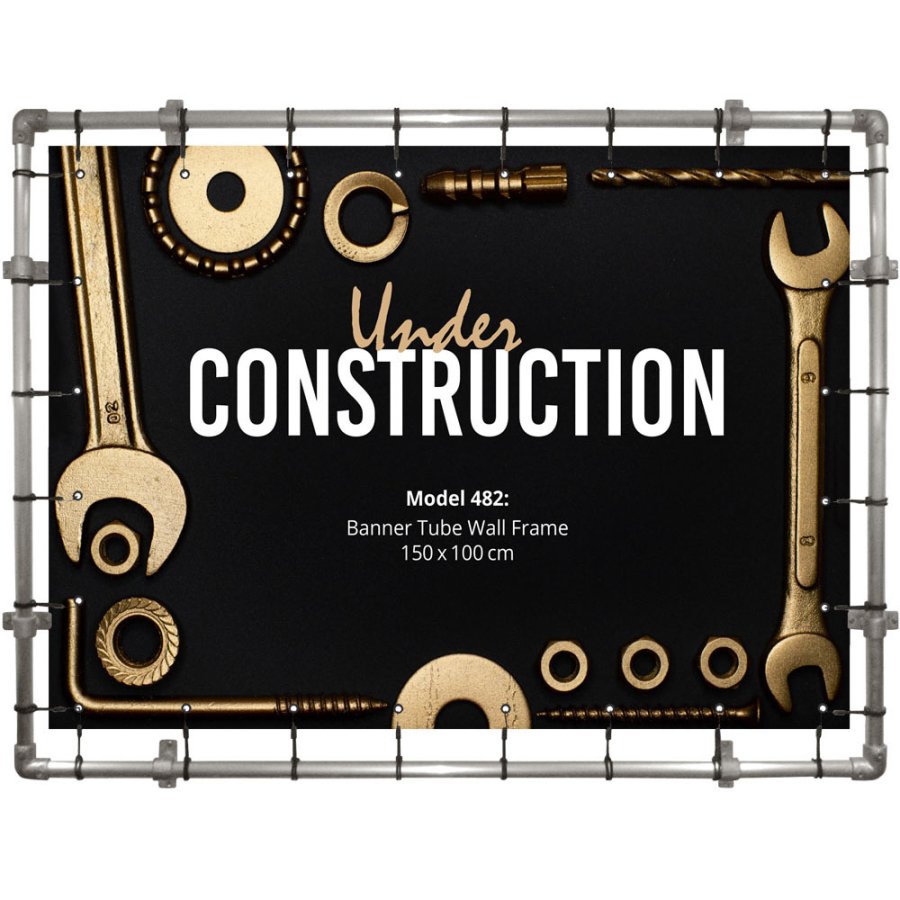 Banner Tube Wall Frame, ramme med v&aelig;gbeslag, 150 x 100 cm
