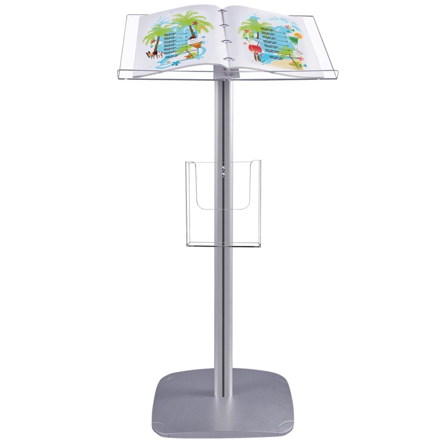 Flick Menu stander horisontal - A4 Bladrestativ - 21x29.7 cm - s&oslash;lv