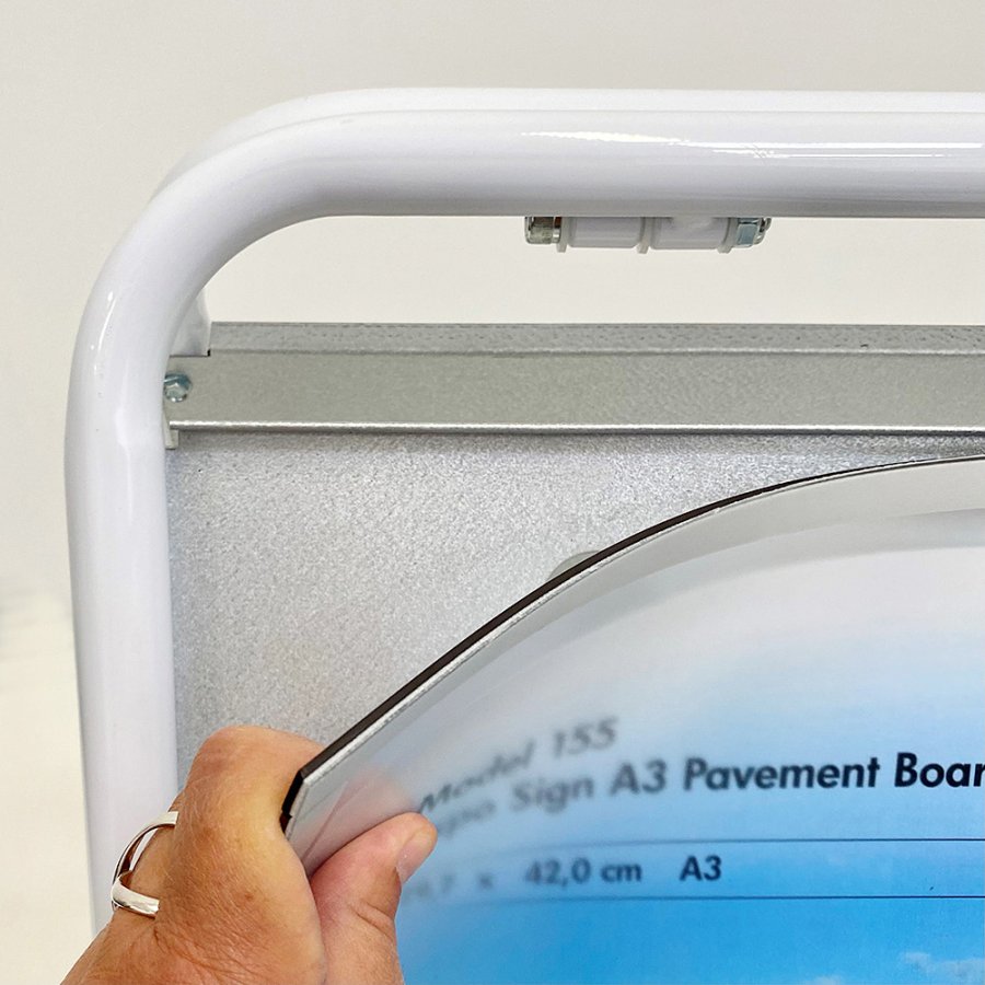 Expo Sign Gadeskilt, A3 med frontplader - hvid