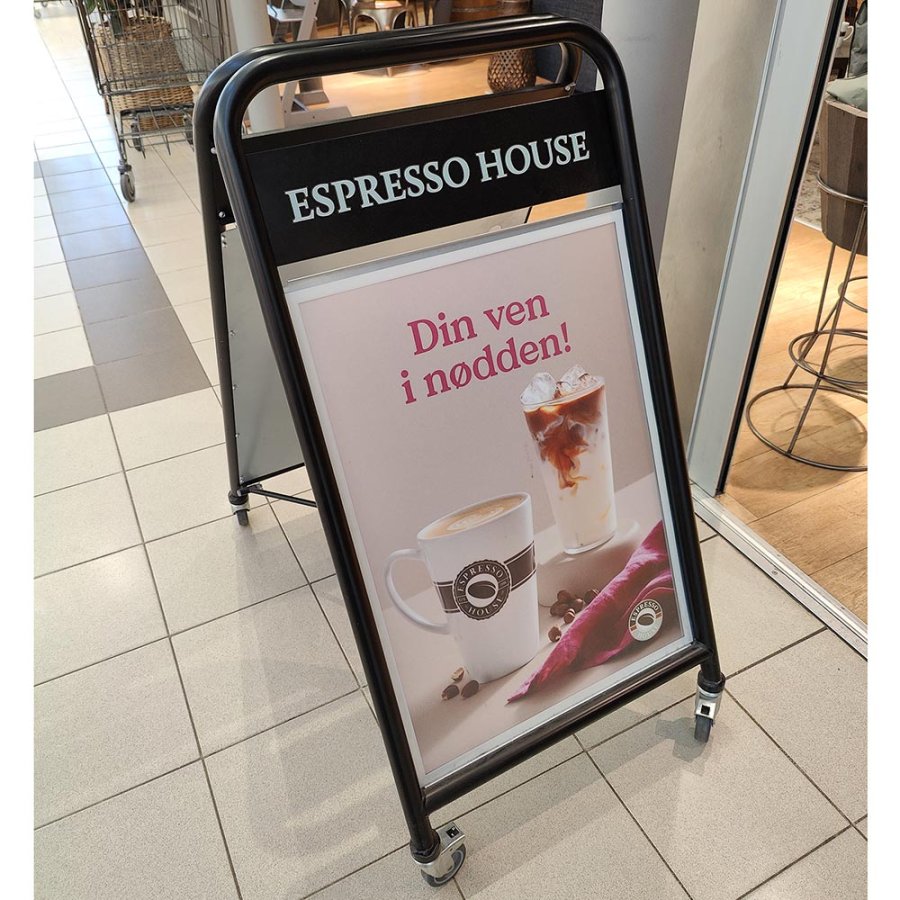 Gadeskilt m. Logoplade, Expo Sign, Sort, B1 - 70 x 100 cm