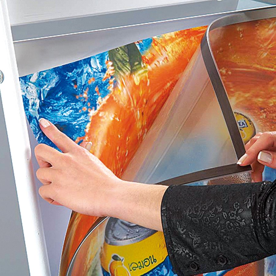 Ellipse Lux Gadeskilt med logoplade - A1 - hvid