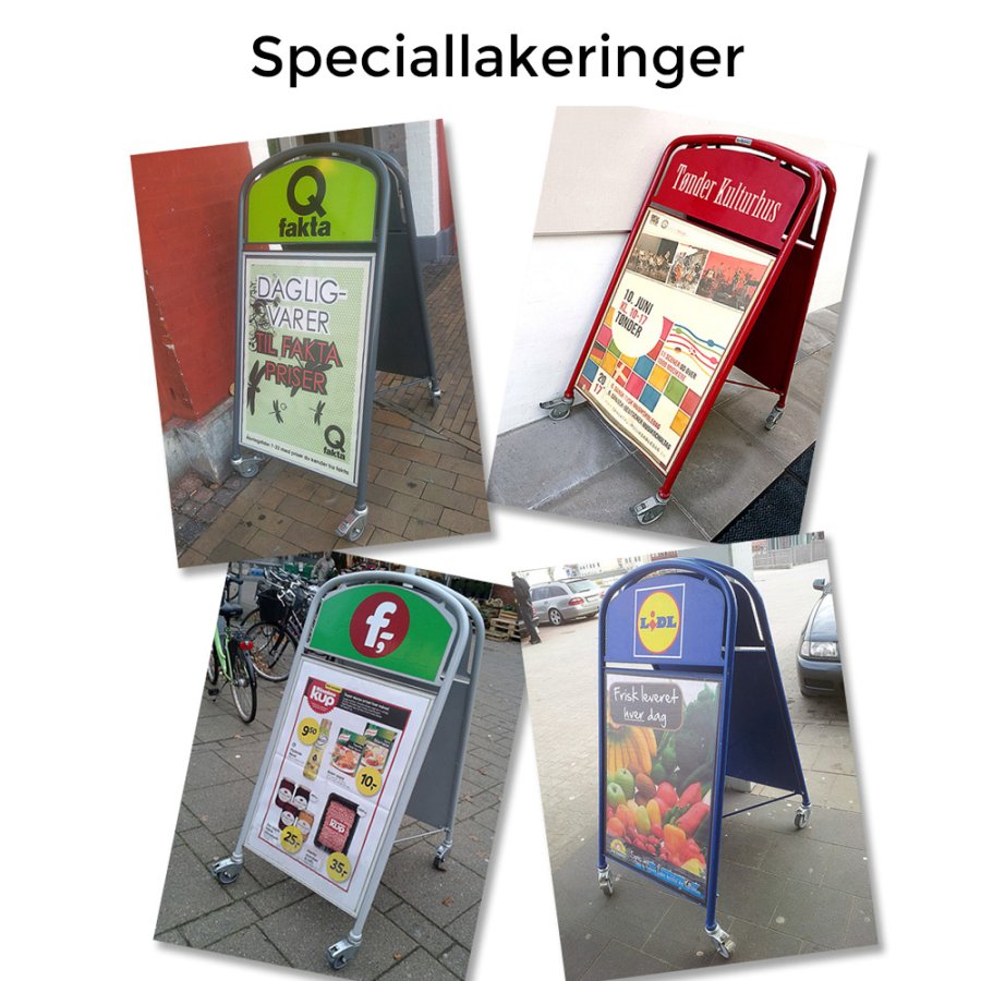 Ellipse Lux Gadeskilt med logoplade - A1 - hvid