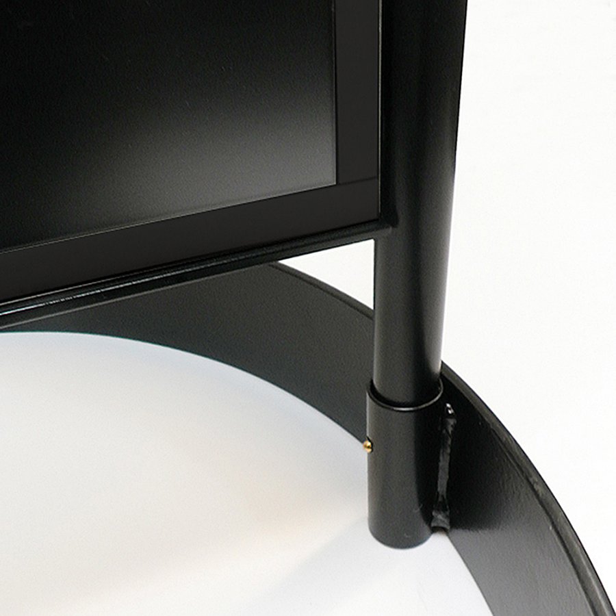 Gotik Circle Gadeskilt med logoplade, sort - 50x70 cm