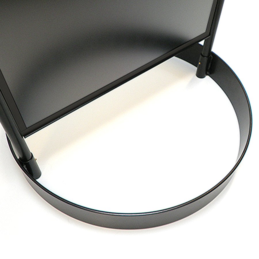 Gadeskilt med logoplade, Gotik Circle, sort, B1 - 70 x 100 cm