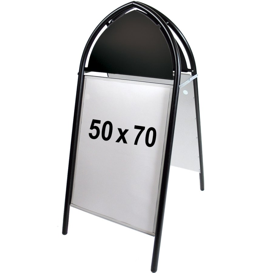 Gotik Classic Gadeskilt med logoplade - 50x70 cm - sort