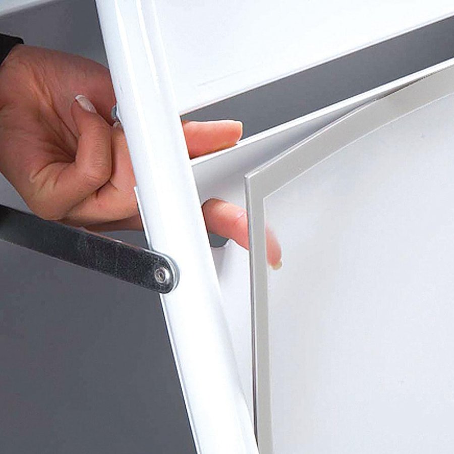 Expo Gotik Lux Gadeskilt med logoplade - 70x100 cm - hvid