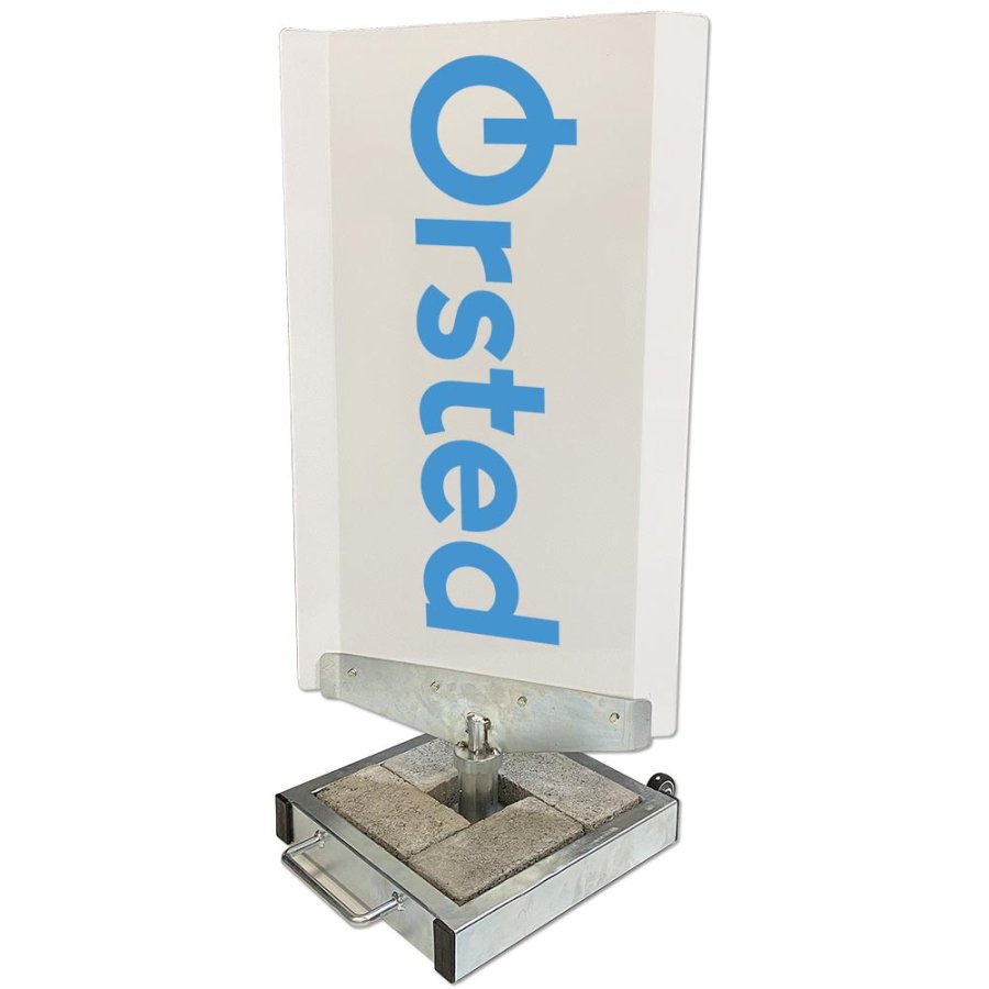 Outdoor Spin-Sign Gadeskilt - 40x79 cm - hvid