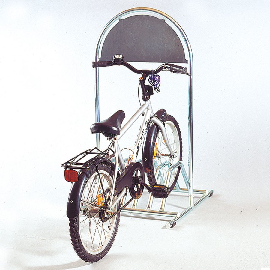 Expo Gotik Gadeskilt med cykelparkering og logoplade - s&oslash;lv