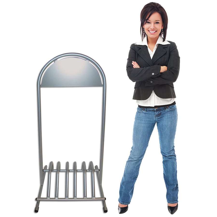 Expo Gotik Gadeskilt med cykelparkering og logoplade - s&oslash;lv