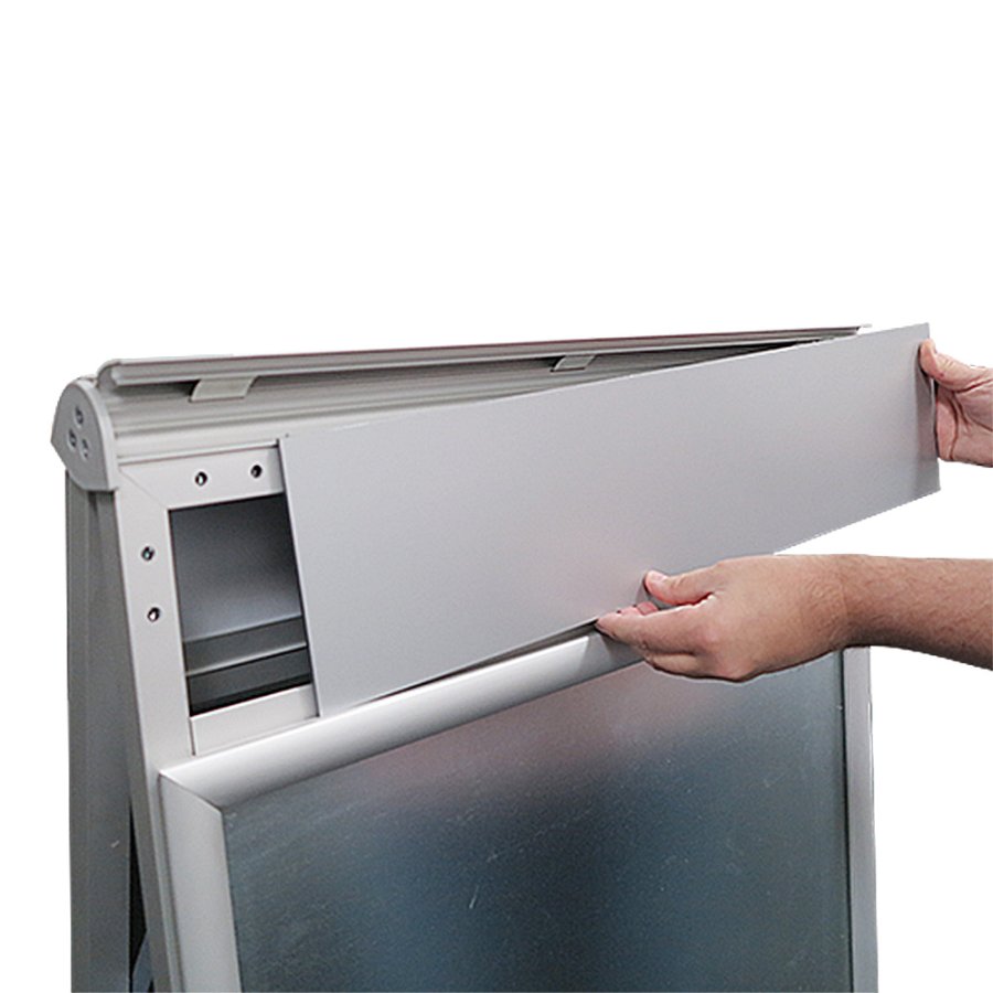 Alu-Line Logo Change Gadeskilt med logoplade - A1 - s&oslash;lv