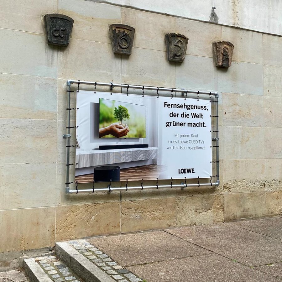 Banner Tube Wall Frame, ramme med v&aelig;gbeslag, 200 x 200 cm