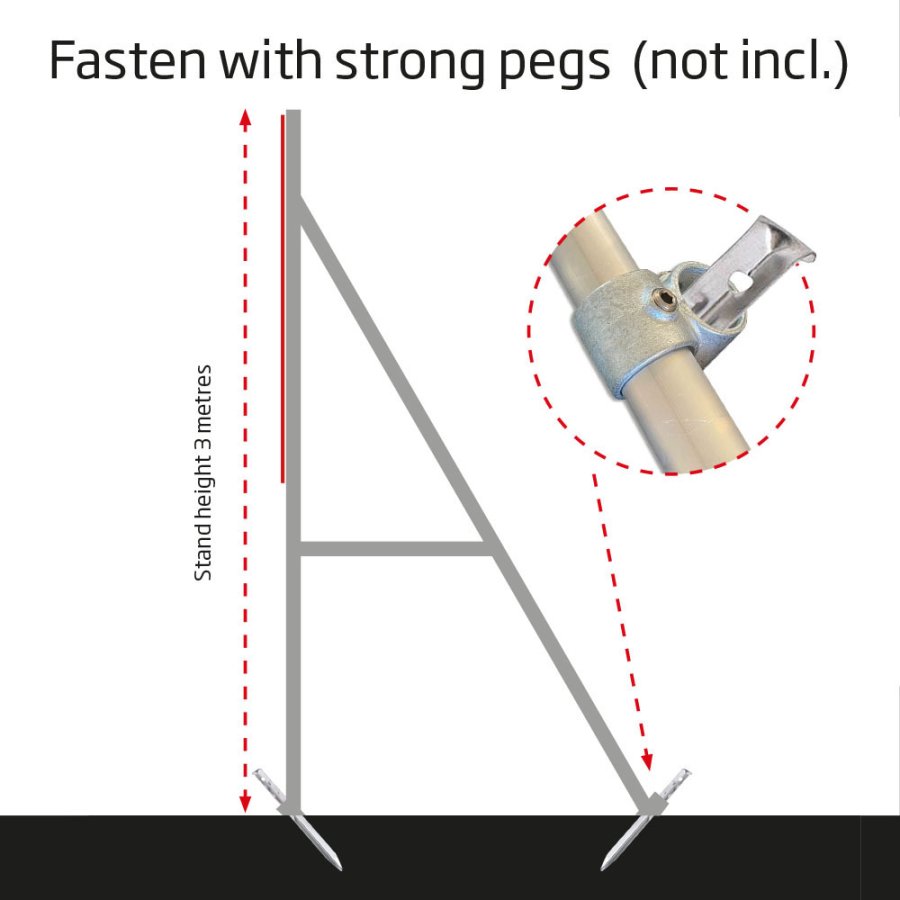 Banner Tube High Stand, fritst&aring;ende ramme af alur&oslash;r 0,3 mm / &Oslash; 48 mm - 100 x 100 cm