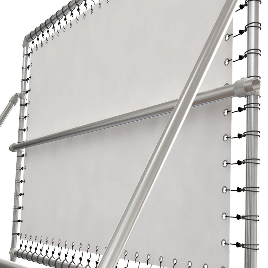 Banner Tube High Stand, fritst&aring;ende ramme af alur&oslash;r 0,3 mm / &Oslash; 48 mm - 200 x 100 cm