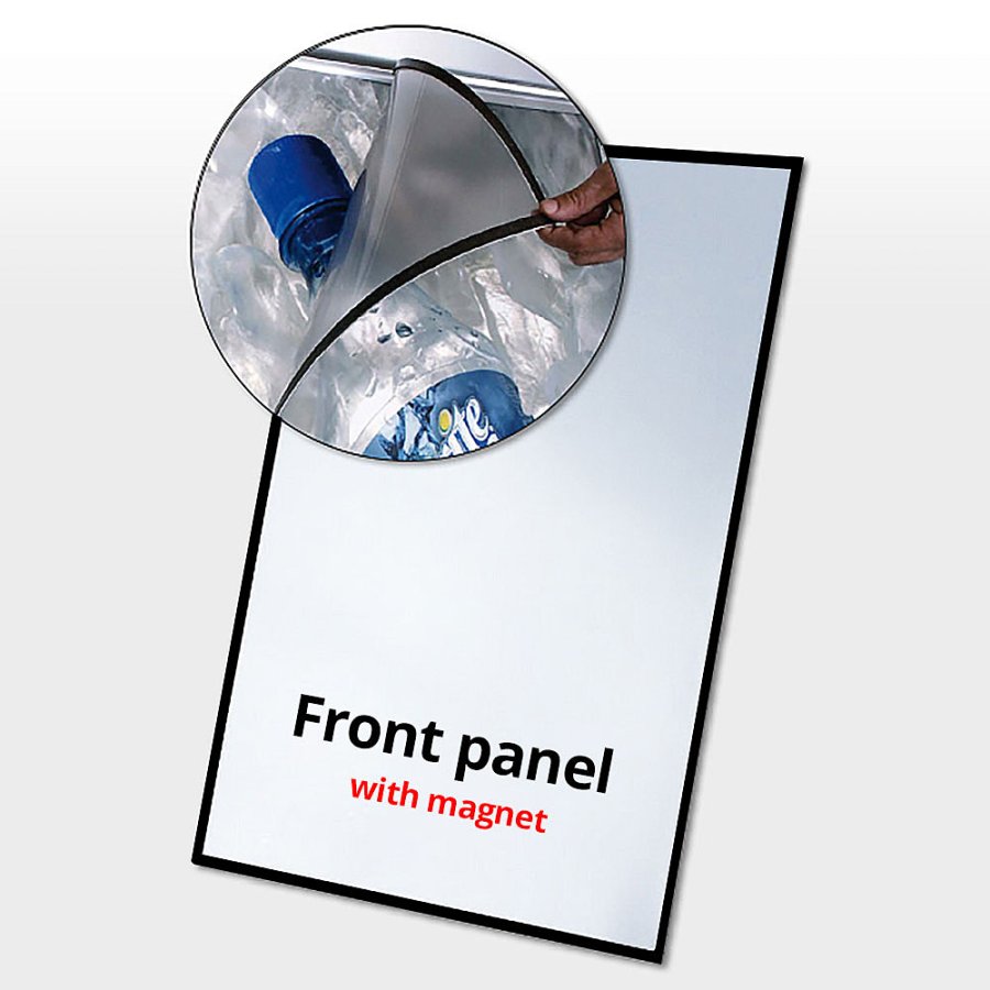 PET Frontplade Med Magnet, Sort kant - 53x73cm