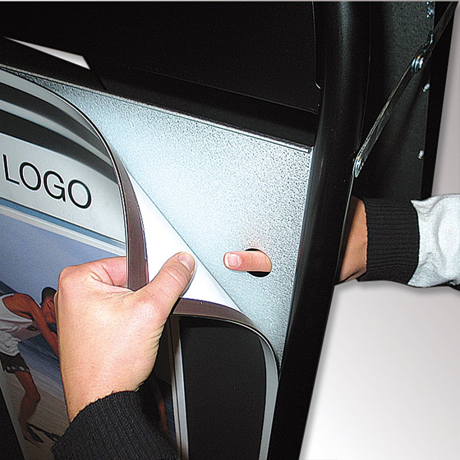 PET Frontplade Med Magnet, Sort kant - 53x73cm