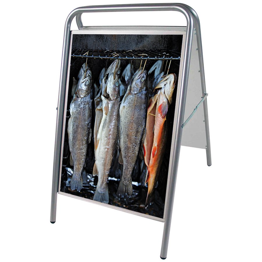 Expo Sign Lux Gadeskilt - 70x100 cm - s&oslash;lv