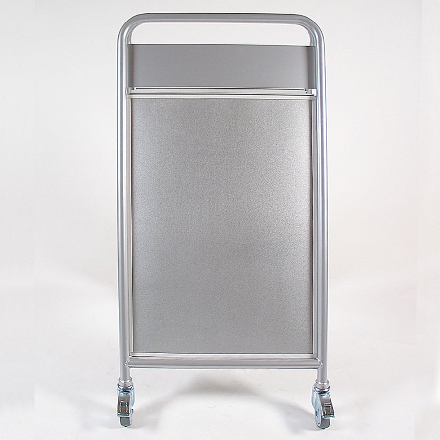 Expo Sign Lux Gadeskilt med logoplade og hjul - s&oslash;lv - 50 x 70 cm