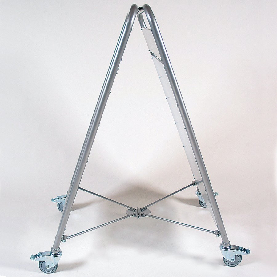 Expo Sign Lux Gadeskilt med logoplade og hjul - s&oslash;lv - A1